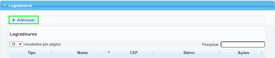 Configurações da Unidade Informações da Unidade Logradouros Adicionar.png