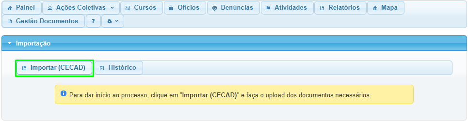 Perfil de Gestão Importação Importar CECAD.png